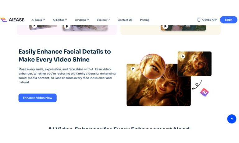 Brighten, Sharpen, and Transform Your Videos with AI Ease’s All-in-One Video Enhancer